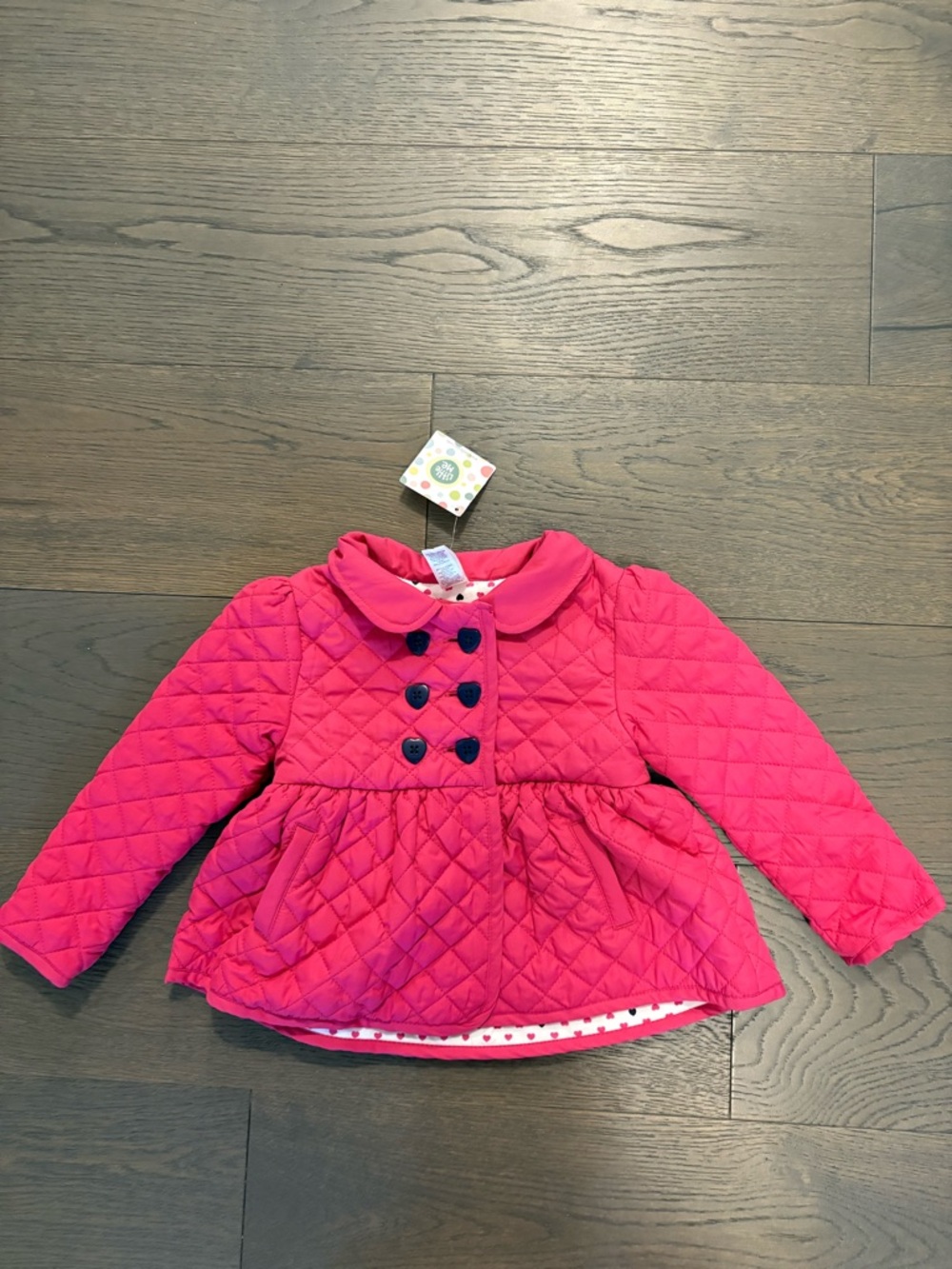Little me girls pink waffle spring jacket NWT 4T